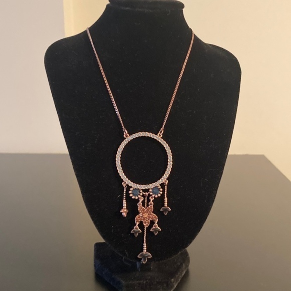 Pilgrim Rose Gold Circle Pendant Necklace